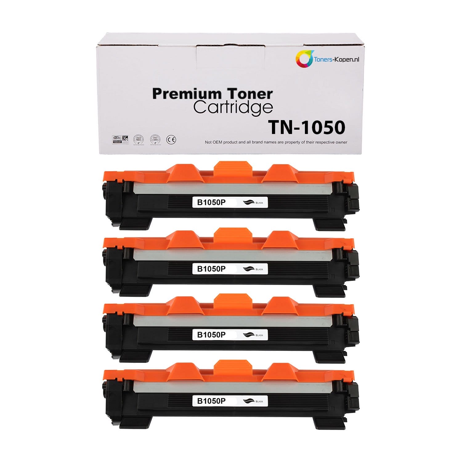 Huismerk Set van 4x Brother TN-1050 Compatibele Toners - ...