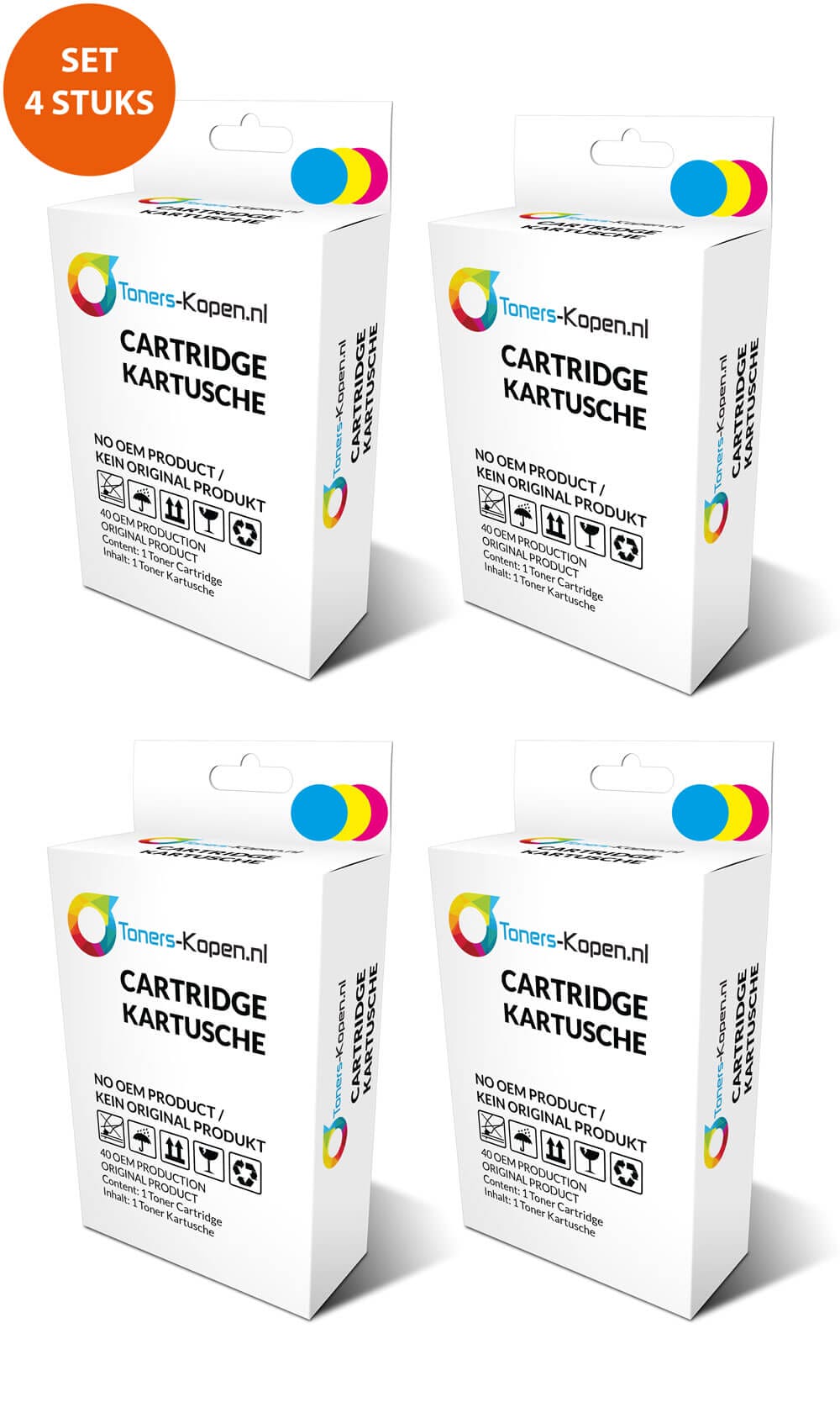 Huismerk 4X inktcartridge Dell 21 kleur - Y499D al...