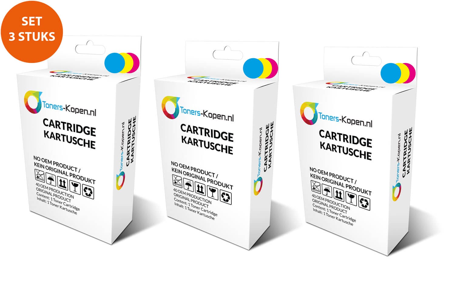 Huismerk 3X inktcartridge Dell 21 kleur - Y499D co...