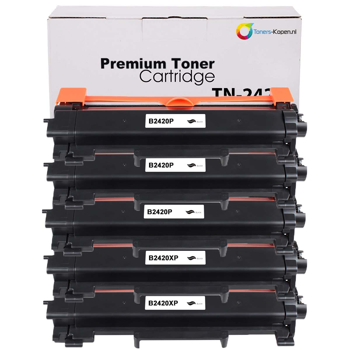 Huismerk 5x Brother TN-2410 TN-2420 Toner Zwart 24000 pagina's